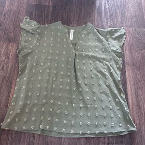 Green Floral Women's Top